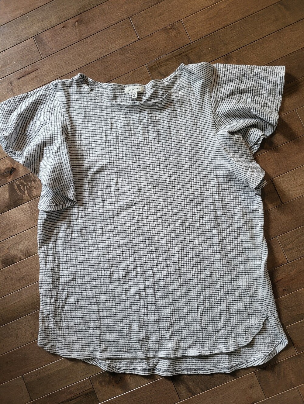 Max Studio Cotton  Flutter-Sleeve Top